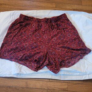 Torrid Red Paisley Wide Leg Shorts  Size 1